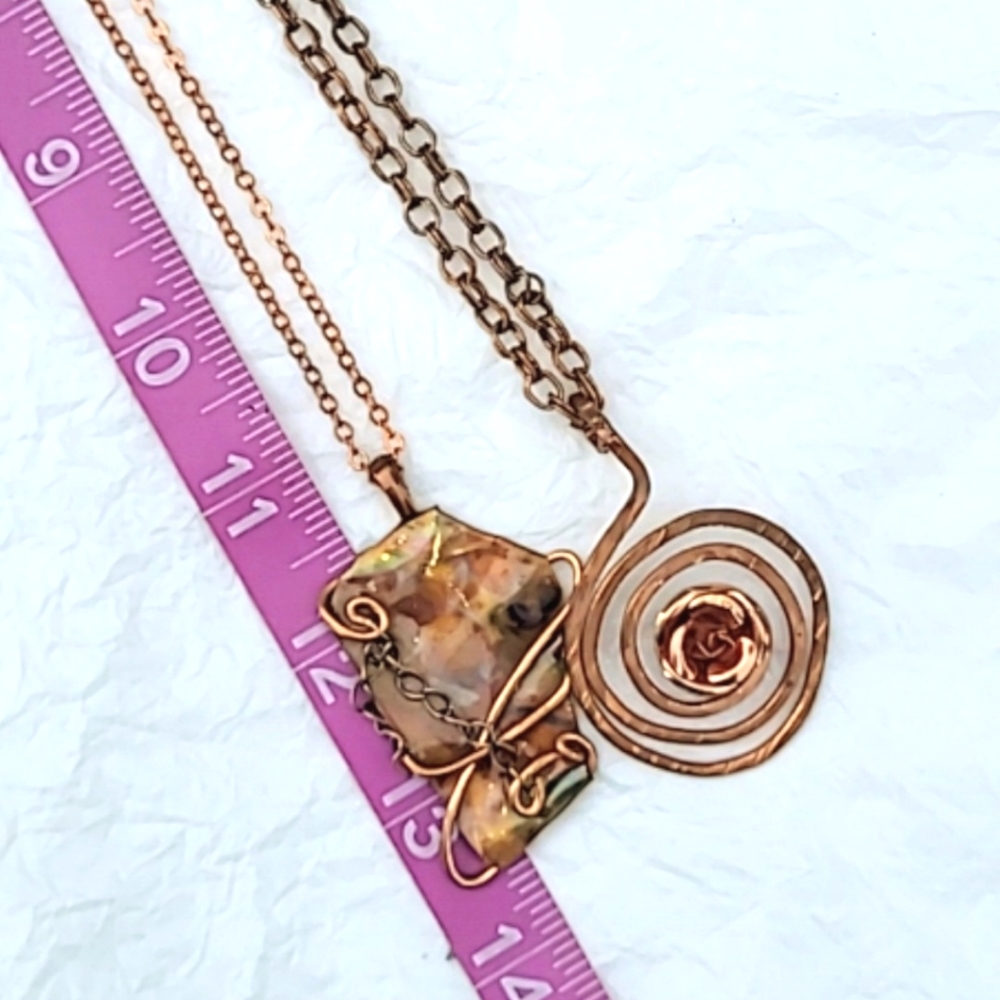 HANDCRAFTED COPPER PENDANT NECKLACES - LOT OF 2 - Picture 7 of 7